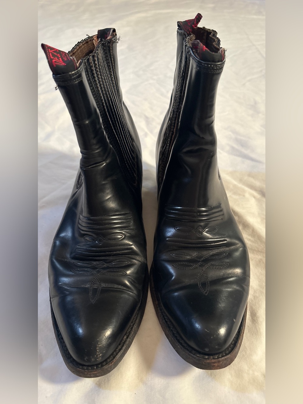 Vintage Denver Men’s Black Leather Western Chelsea Ankle Boots 28.5 Mexico